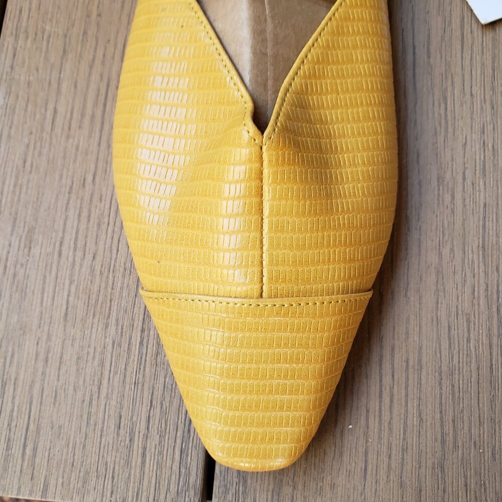 Zara Yellow Pointed Toe Mule Clogs - Picture 6 of 8